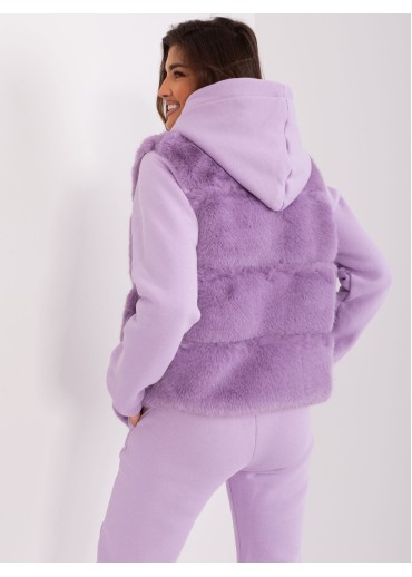 Fialová kožušinová vesta