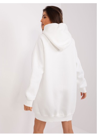 Smotanovo biela predĺžená mikina