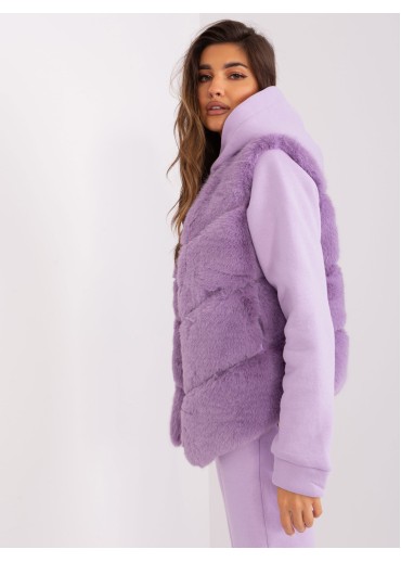 Fialová kožušinová vesta