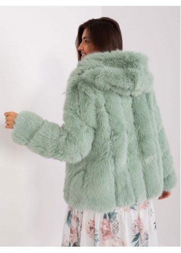 Svetlozelená kožušinová bunda