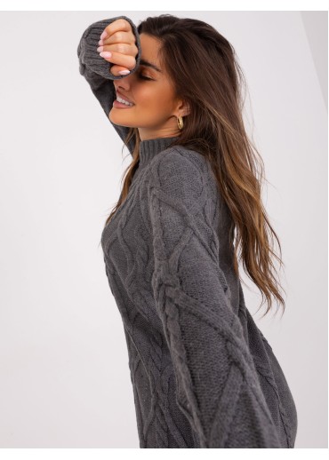 Tmavosivý predĺžený sveter
