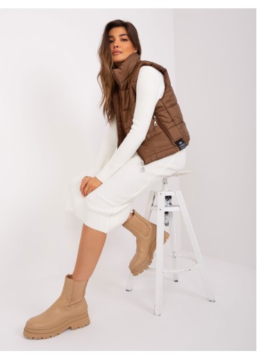 Hnedá bunda bez rukávov