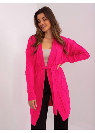 Neónovo ružový kardigán