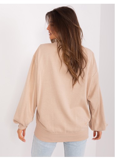 Béžovo hnedá basic mikina