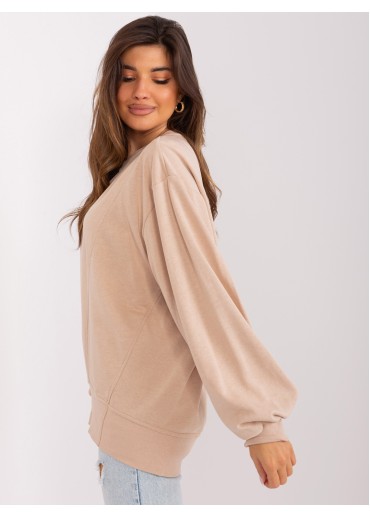 Béžovo hnedá basic mikina
