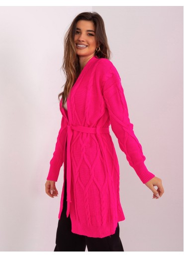 Neónovo ružový kardigán