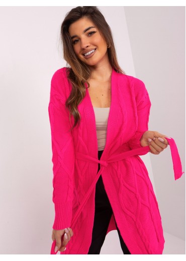 Neónovo ružový kardigán