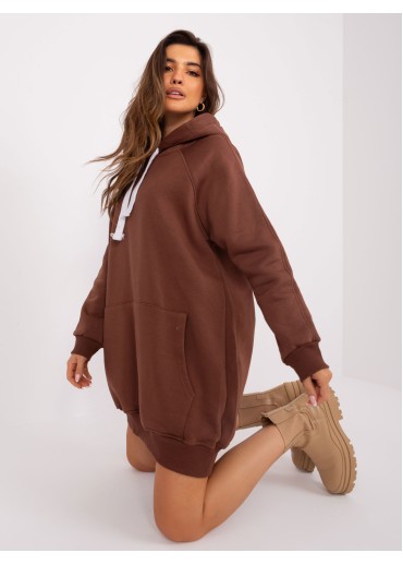 Hnedá predĺžená mikina