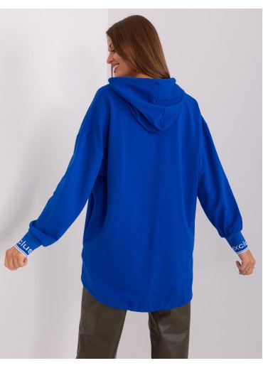 Kobaltovo modrá mikina s kapucňou