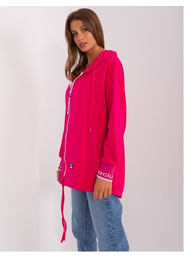 Fuchsiovo ružová mikina s kapucňou