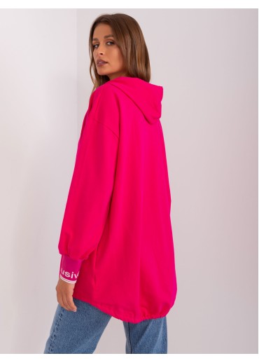 Fuchsiovo ružová mikina s kapucňou