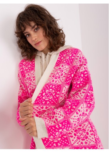 Fuchsiovo ružový kardigán