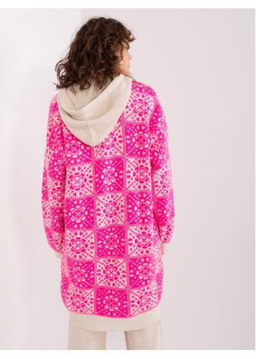 Fuchsiovo ružový kardigán