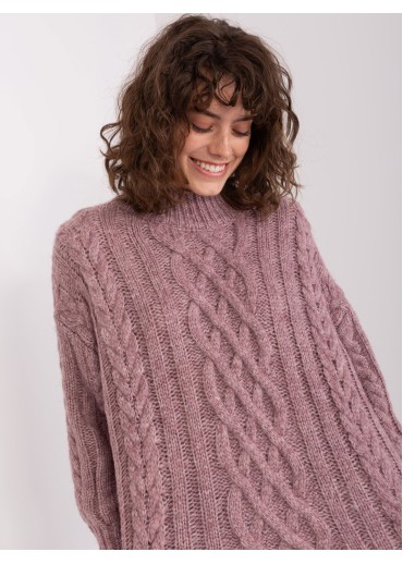 Fialový pletený sveter