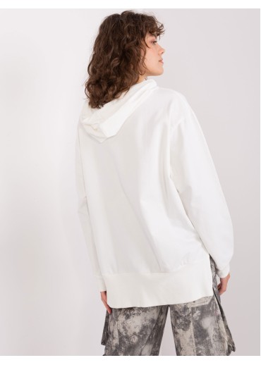 Smotanovo biela mikina s kapucňou