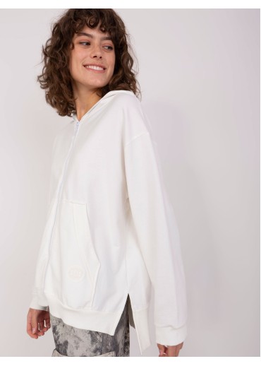 Smotanovo biela mikina s kapucňou