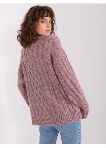 Fialový pletený sveter