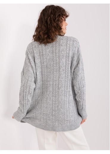 Sivý predĺžený pulóver