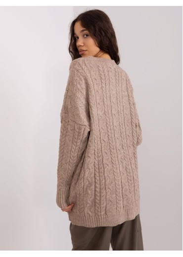 Kapučínovo hnedý predĺžený pulóver