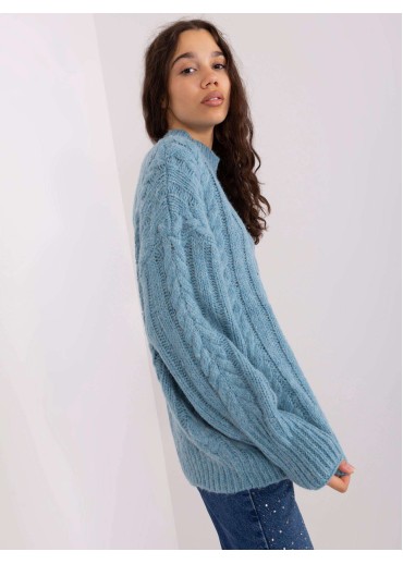 Svetlomodrý pletený sveter