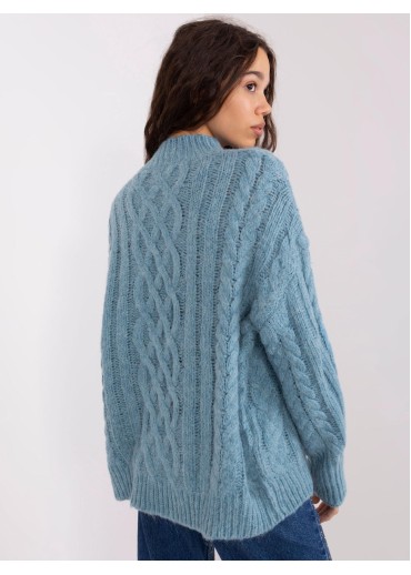 Svetlomodrý pletený sveter