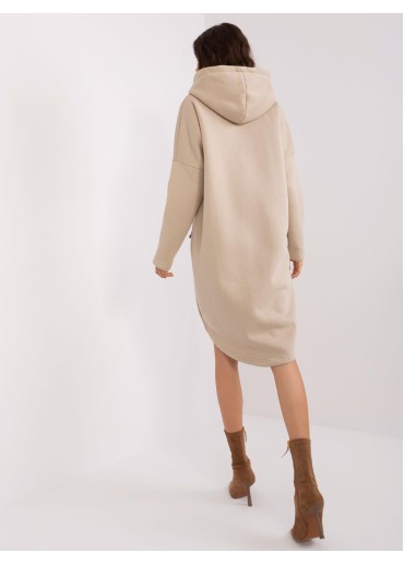 Béžovo hnedá predĺžená mikina