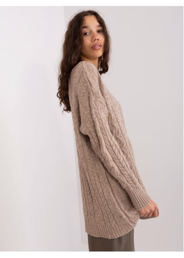 Kapučínovo hnedý predĺžený pulóver