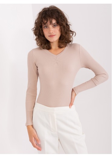 Béžovo hnedé tričko s dlhým rukávom