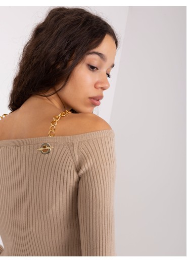 Béžovo hnedý pulóver