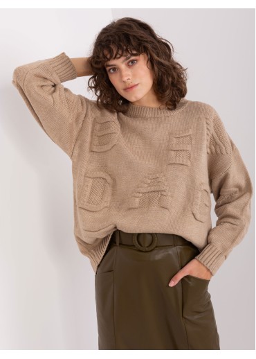 Béžovo hnedý oversize sveter
