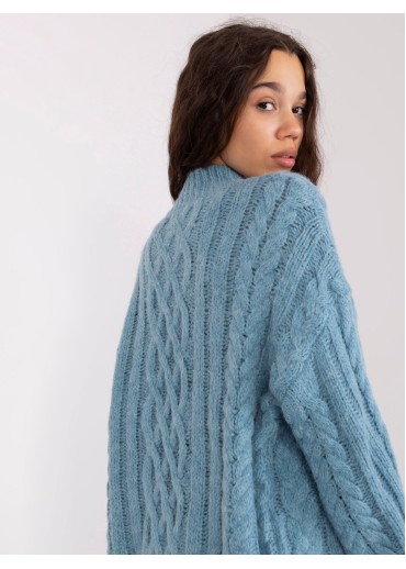Svetlomodrý pletený sveter