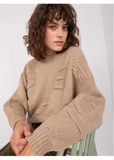 Béžovo hnedý oversize sveter