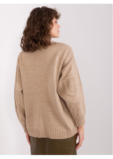 Béžovo hnedý oversize sveter