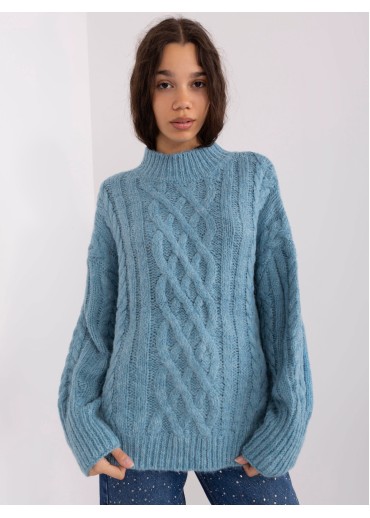 Svetlomodrý pletený sveter