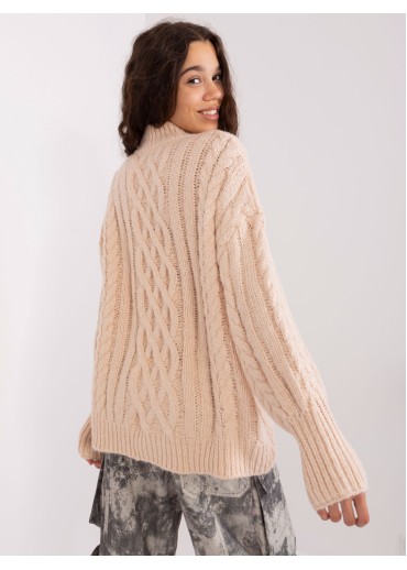 Béžovo hnedý pletený sveter