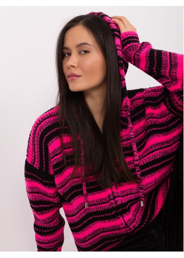 Ružový sveter s kapucňou