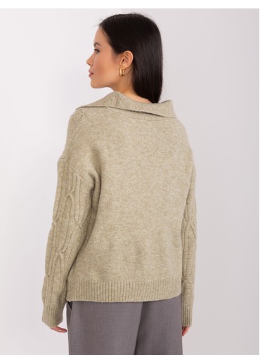 Khaki zelený pulóver