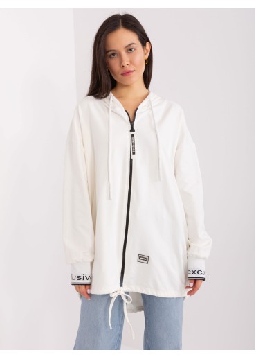 Smotanovo biela mikina s kapucňou