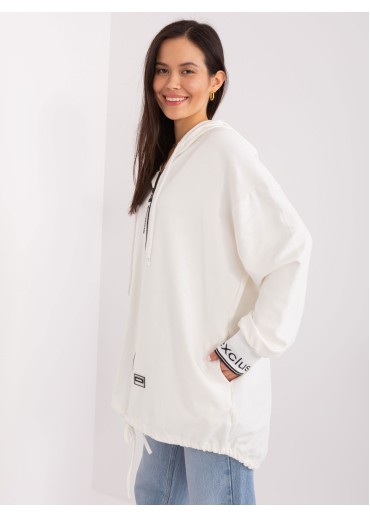 Smotanovo biela mikina s kapucňou