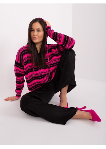 Ružový sveter s kapucňou