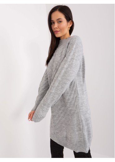 Sivý predĺžený pulóver
