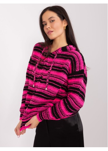 Ružový sveter s kapucňou