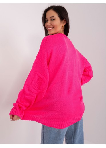 Neónovo ružový oversize sveter