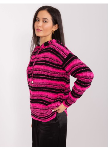 Ružový sveter s kapucňou