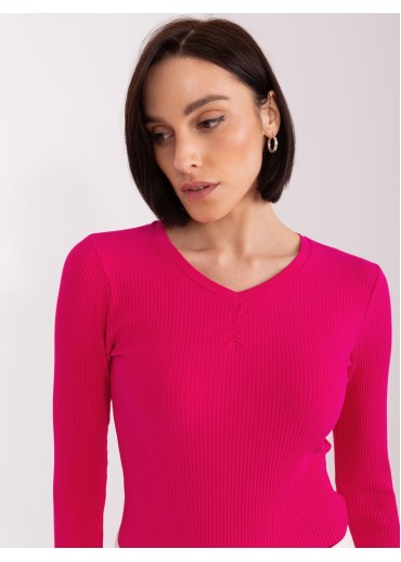 Fuchsiovo ružové tričko s dlhým rukávom