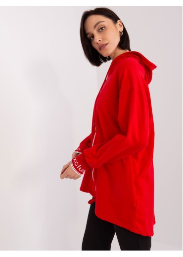 Červená mikina s kapucňou