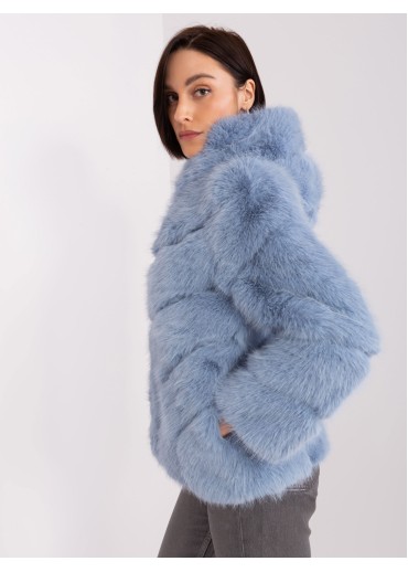 Svetlomodrá kožušinová bunda