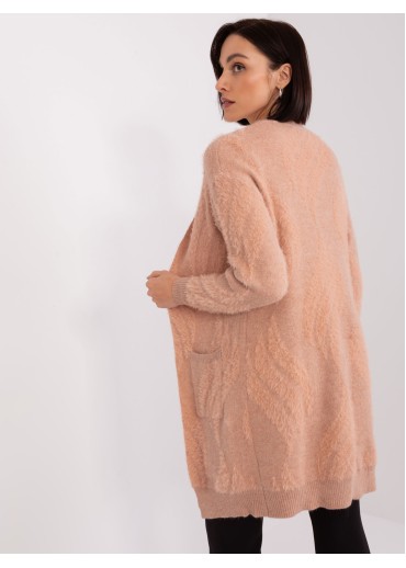 Broskyňovo ružový kardigán