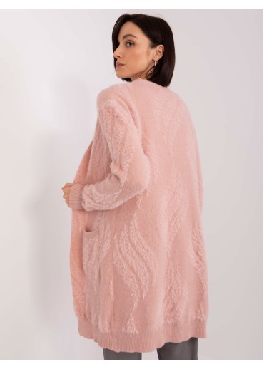 Púdrovo ružový kardigán