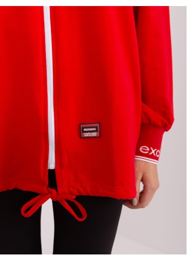 Červená mikina s kapucňou